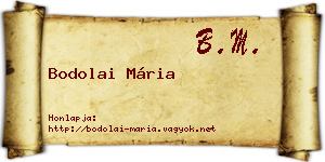 Bodolai Mária névjegykártya