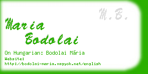 maria bodolai business card