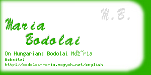 maria bodolai business card